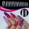 1000pcs Clear French False Nails Tips Press on Fake Nails Half Cover Acrylic Nails Artificial Nails Extension 10 Sizes for Nail Salons and DIY Nail Art(2x500pcs)