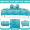 gisgfim Ocean Sea Birthday Party Supplies Ocean Waves Party Tableware Includes Ocean Birthday Party Plates Napkins Fork and Ocean Sea Theme Tablecloth for Birthday Parties Decorations Set Serve 20