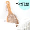 Bamboo Hair Brush Combetter, Smoothing Hair&Massage, Detangling Anti-Static Hairbrush, Natural Wood Comb with Metal Bristles for Women, Men & Children