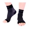 Doc Miller Ankle Compression Sleeve - Heel Brace for Heel Pain - Plantar Fasciitis Foot Wrap for Ankle Support and Neuropathy Relief - 1 Pair Black Plantar Fasciitis Wrap - Medium Size