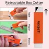 REXBETI 12 Pack Box Cutter, Retractable Cardboard Cutter, Handy Box Opener, More Sharp Single Edge Razor Blade Box Cutter Set for Packages Papers and Boxes, Antirust Utility Knife