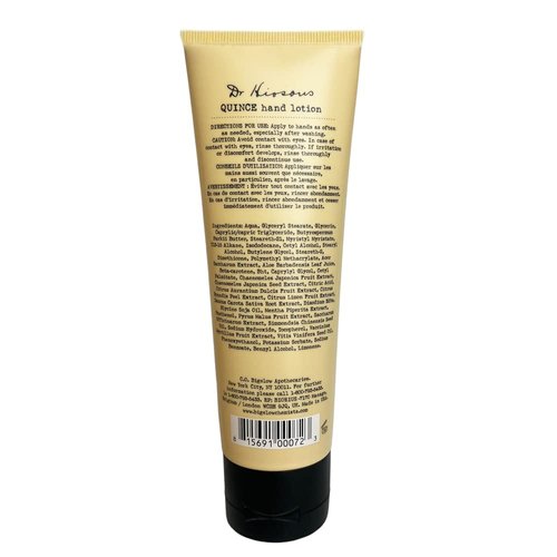 C.O. Bigelow Dr. Hiosous Quince Hand Lotion for Dry Hands, Hand Cream to Soften Dry, Cracked Skin and Create Glove-Like Barrier, with Quince Extract, Carrot Oil, and Shea Butter, 4 fl oz
