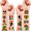 100PCS Juneteenth Temporary Tattoos - Black History Month Sticker for Kids | Birthday Decorations, African American, Afro African Themed Party Favors and Supplies | Cute Kids Boy Gifts | Ideal Prizes