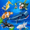 KAZI Whale Toys Building Set,Deep Sea Creatures Building Blocks,Ocean Animal Toy for Kids Ages 6 7 8 9 10 Plus,Blue Whale Sea Animal Building Kit for Boys Girls,Halloween Party Favors