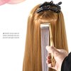 NEWISHTOOL Tape in Hair Extension Tools Kit, Stainless Steel Hair Sealing Pliers Fine Tail Comb Hair Clips & Hair Pads for Human Hair Extension Tape Sealing, Gold Flat Surface Taping Clamp Plier