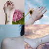 OohFaice Temporary Tattoos, Small Semi Permanent Fake Tattoo for Adult Women Teen Girl, Realistic, Long Lasting, Waterproof, 10 Sheets Tiny Tattoo Stickers with Plant Based Ink,Blue A