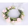 Trepveter Wedding Flower Crown Floral Crown Flower Garland Headband Floral Headpiece Halo Cosplay Halloween Wedding Bridal Photo Props Renaissance Party Prom Pink