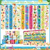 Erweicet Summer Beach Party Favors 72 PCS Summer Pool Slap Bracelets DIY Stickers Keychains Temporary Tattoos Plastic Straws Party Gift Bags for Hawaiian Luau Theme Birthday Party Baby Shower