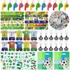 Joyvorite 122 Pcs Soccer Party Favors Set with Soccer Goodie Bags Soccer Slap Bracelets Tattoo Stickers Puzzle Toys Soccer Stickers Whistles Soccer Party Supplies Soccer Party Decorations