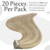 Full Shine Blonde Tape in Hair Extensions Color 16/22 Golden Blonde And Medium Blonde Seamless Tape in Extensions Human Hair 22 Inch Highlighted Tape in Hair 50 Gram 20 Pcs Natural Straight Hair