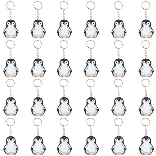 Mirabuy 24 Pack Penguin Keychains Key Rings for Polar Arctic Winter Animals Party Favors, Polar Animals Lovers Gifts Birthday Party Favors