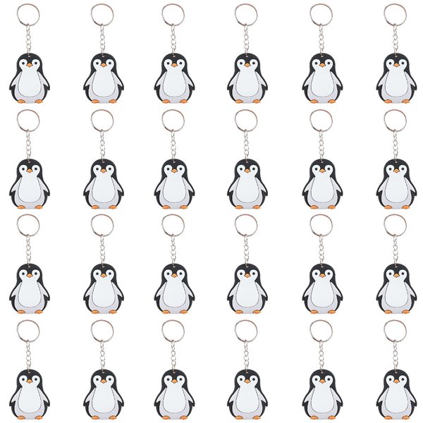 Mirabuy 24 Pack Penguin Keychains Key Rings for Polar Arctic Winter Animals Party Favors, Polar Animals Lovers Gifts Birthday Party Favors