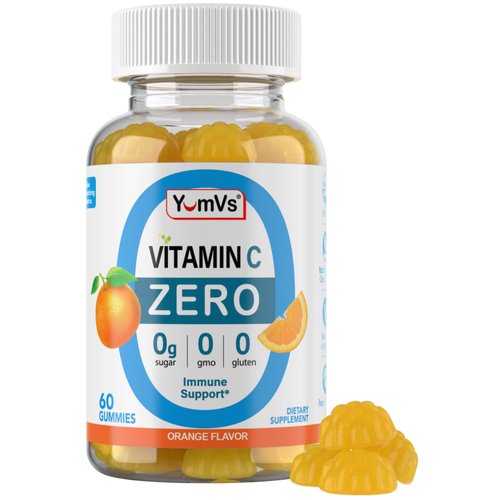 Yum-Vs - Zero Sugar Vitamin C Gummies for Adults & Kids - 250 mg VIT C Immune Support Gummy Vitamins - Sugar Free Chewable Vitamin C Gummy Supplement - High Potency Vegetarian Vitamin C Boost (60)
