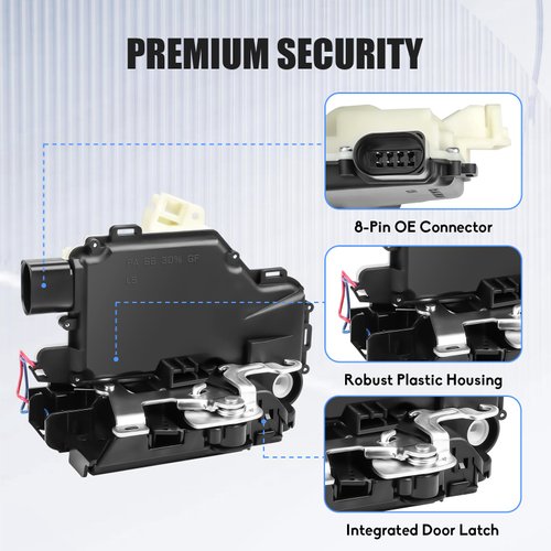 OGATOO Door Lock Latch Actuator Front Left Driver Side Fit for Volkswagen VW Beetle Golf GTI Passat Jetta Rabbit 1998 1999 2000 2001 2002 2003 2004 2005 2006 2007 2008 2009 2010(8 PIN), 3B1837015A