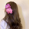 Yheahin 2pcs Flower Hair Clips Boho Orchid Hair Clips Artificial Phalaenopsis Hair Barrettes Bridal Hawaiian Beach Party Hair Accessories for Women (Rose Red)