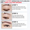 Eyebrow Pencil, 4 Tip Microblade Eyebrow Pen, Liquid Eyebrow Pen, 3D Waterproof Brow Pencil with Micro-Fork Tip, Long-Lasting Natural 4 Tip Brow Pen (Gray)