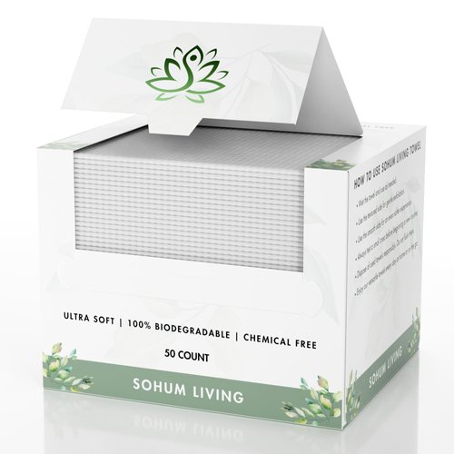 Disposable Face Towels, Face Wipes for Cleansing, Makeup Remover, Facial Towelettes, Set of 50