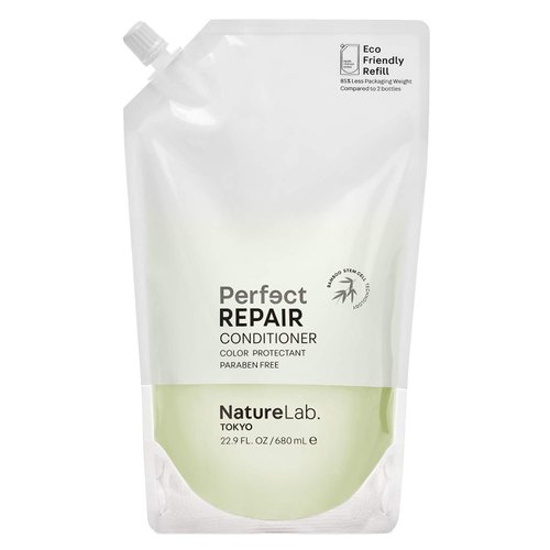 NATURELAB. TOKYO Perfect Repair Conditioner: Eco-Friendly Refill Pouch: Moisturizing Conditioner to Replenish and Restore Damaged, Color Treated Hair and Strengthen New Hair I 22.9 FL OZ / 680ml