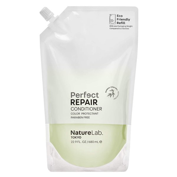 NATURELAB. TOKYO Perfect Repair Conditioner: Eco-Friendly Refill Pouch: Moisturizing Conditioner to Replenish and Restore Damaged, Color Treated Hair and Strengthen New Hair I 22.9 FL OZ / 680ml
