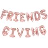 16 Inches FRIENDSGIVING Balloons Hanging Banner Decorations, Aluminum Foil Letter Balloons for Friendsgiving, Thanksgiving Day, Autumn, Fall Celebration Party Supplies (Rose Gold)