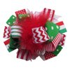 NEW "CHEVRON CHRISTMAS" Fur Hairbow Alligator Clips Girls Ribbon Hair Bows 5.5 Inches Holiday Party Grosgrain Ribbon