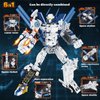 WULOBOOI 6 in 1 Space Transforming Mech Building Block Sets, STEM Robot Warrios Space Station Exploration Shuttle Rockets Building Kit, Cool Christmas Birthday Gifts for Adults Kids 10+ (527 Pieces)