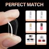 AILLSA Short Square Nail Tips - 504pcs Clear Soft Nail Tips Full Cover Gel Nails Tips Pre-shaped Acrylic for Extensions Easy for Home DIY Nail Salon 12 Sizes