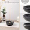 Fasolahome Incense Holder, Beautiful Natural Marble Incense Burner for Meditation, 9 Incense Holes Suitable for Most Incense Types (Black)