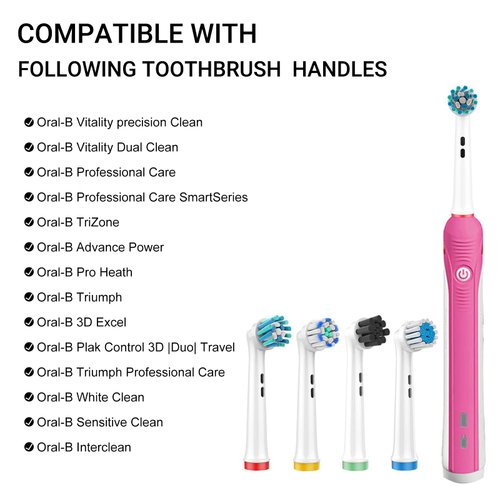 Replacement Toothbrush Heads Compatible with Oral B Braun Electric Toothbrush, 16 Pack Electric Toothbrush Heads, Precision Clean Brush Heads Refill for Oral-B 7000/Pro 1000/9600/ 5000/8000/3000