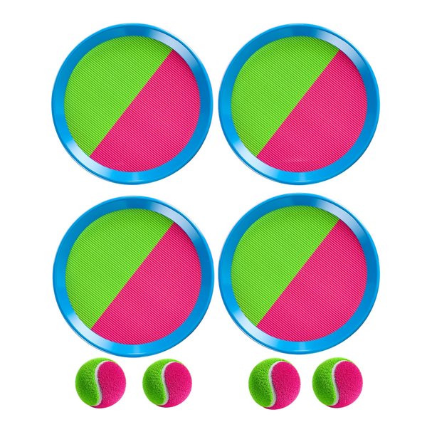 TEMI Toss and Catch Game Set for Kids Ages 3 4 5 6 7 8 9 10, Outdoor Toys Ball Catch Games with 4 Paddles 4 Balls,Beach Games,Yard Games,Outside Games Gifts for 5 6 7 8 9 10+ Year Old Boys Girls Kids