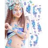 16 Sheets Mermaid Scale Temporary Tattoos - Decoracion De Sirena Para CumpleañOs - Mermaid Temporary Tattoos for Adults Kids, Mermaid Tattoos for Mermaid Costume Makeup