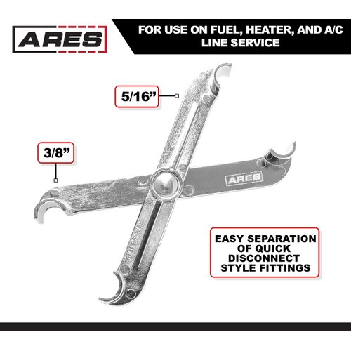 ARES 70024-3/8-Inch and 5/16-Inch Scissor Fuel Line Disconnect Tool - Easy Separation of Quick Disconnect Style Fittings - Use on Fuel, Heater, and A/C Line Service on Many Late Model Vehicles