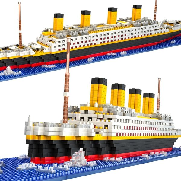 Titanic Model Building Block Set, Puzzle Sets DIY Educational Toys,Boat Mini Bricks Toy Ship Micro Blocks, Ideal Gift for Kids & Adults 1860PCS