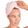 Kitsch Microfiber Hair Towel Wrap - Quick Dry Curly Hair Wraps for Women Wet Hair | Microfiber Towel for Hair | Hair Drying Towel Wrap | Hair Towels for Women | Hair Turban for Wet Hair (Pink)