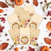 Thanksgiving Cutlery Holder Gold Foil with Give Thanks Maple Leaf design, Utensil Holder for Autumn Harvest Party Table Decorations, 24 pack, Mix 2 designs