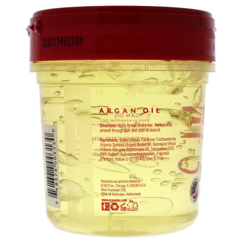 ECOCO Moroccan Argan Oil Styling Gel, 8 Fluid Ounce