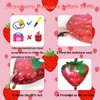 Strawberry Balloons Fourth Birthday Decorations for Girl, 40 Inch Mylar Red Number 4 Balloons, Strawberry Balloon for Strawberry Party Decorations, Strawberry Themed Party