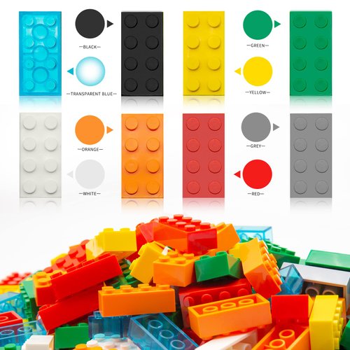 2x4 Building Bricks 320 Pieces, Medium Blue Bricks Bulk Kit, Basic Parts Accessories, Classic Creative Building Blocks Set, Compatible with Generic Brands