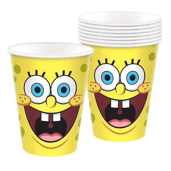 Unique Spongebob SquarePants Birthday Party Supplies Bundle includes Party Paper Cups - 16 Count