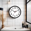 DAXSMY Wall Clock, Analog Clock 10 Inch, Silent Non-Ticking Wall Clocks Battery Operated Decorative for Kitchen, Office, Bedroom, Bathroom(Black)