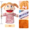 1 Pcs Family Hand Puppets 13 Inch Grandparents, Mom & Dad, Brother & Sister Plush Hand Puppet Toys Role-Play Toy Puppets for Kids Storytelling Imaginative Pretend Play Teaching Preschool(Sister)