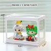 Glass Display Case for Figures with Light Clear Display Stand for Collectibles Stackable Assemble Display Box for Action Figures Toys Dustproof Clear Storage Box Showcase for Pop Mart