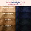 INH Semi Permanent Hair Color Blue Black Lava, Color Depositing Conditioner, Temporary Hair Dye, Tint Conditioning Hair Mask, Safe, Blue Black Hair Dye - 6oz