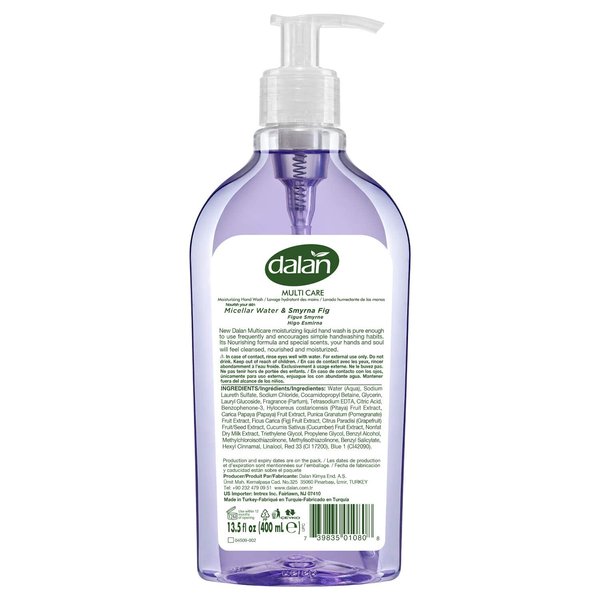 Dalan Smyrna Fig Multicare Ultra Moisturizing Liquid Hand Soap for Normal and Dry Hands Fresh Clean and Soft Feeling (13.5 Fl Oz / 400 mL (Pack of 3))