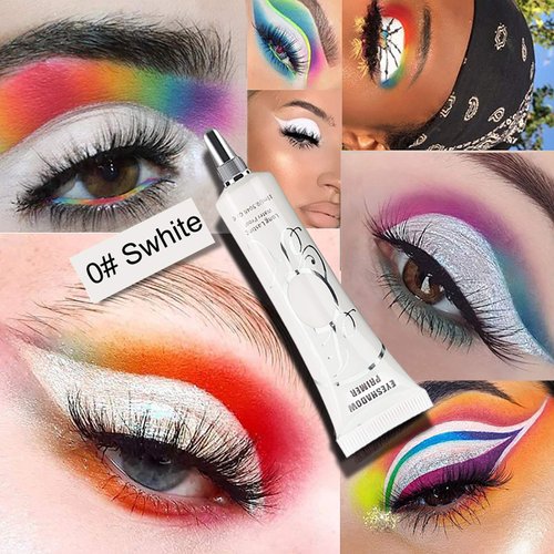 Eyeshadow Primer,Matte Eye Primer,Prevent Oily Lids Eye&Creasing Eye Primer,Long-lasting Waterproof&Smudgeproof Eyeshadow Primer Base,Eye Primer Eyeshadow Base for Any Shadow Makeup Setting(White)