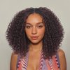 WIGER 15 inch Short Bob Lace Front Wigs Middle Part Wigs Curly T Part Wigs Ombre Afro Kinky Curly Wigs Synthetic Curly Wig For Black Women(1B/99J)