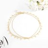 Catery Gold Coins Head Chain Prom Hair Chain Wedding Head Chains Jewelry Bohemian Headpiece Sequins Headband Halloween Costume Hair Accessories for Women and Girls