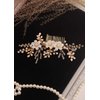 Kercisbeauty Gold Hair Comb with Pearl and Crystal Wedding Bridal Headpiece for Her Branch Hair Piece Garden Wedding White Flower Headpiece for Women