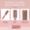 Lily England Vented Hair Brush for Blow Drying - Easy Detangling Hairbrush for Women for Fine, Thick, Curly Hair with Non-Slip Gel Handle - Static Free Vent Hair Brushes for Faster Drying, Rose Gold