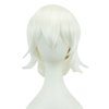 12 Inches Unisex Short Cosplay Hair Party BOB Wig with Bangs Halloween Costume Wigs (White)